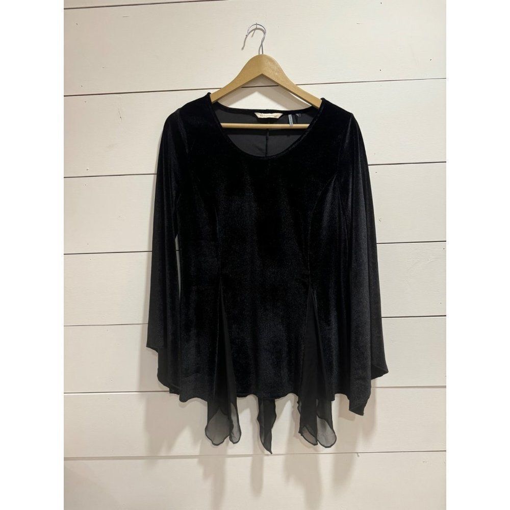 Soft Surroundings Valentina Women's Velvet Bell Sleeve Top Medium